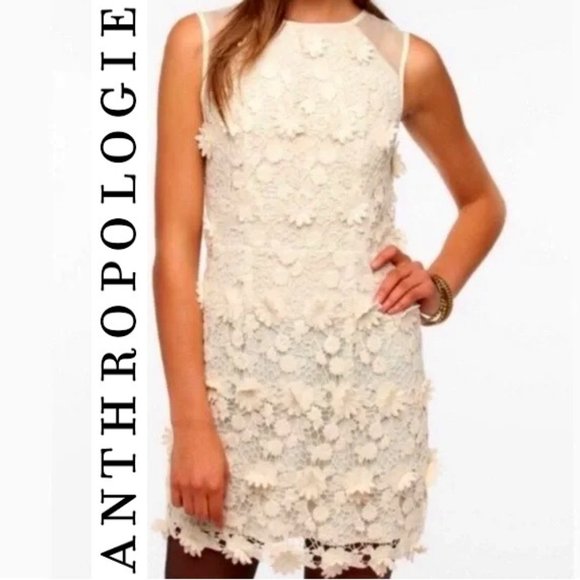 Anthropologie Dresses & Skirts - New  ThistlePearl by Anthropologie Lace Cream Dress
